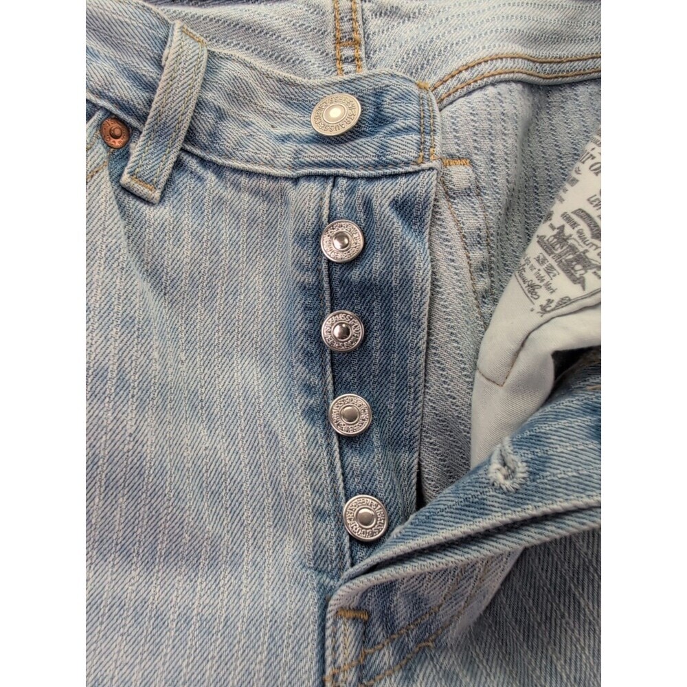Levis Premium 501 '81 Pin striped Light Wash Tapered Leg Jeans Women's Sz 25x31 - Picture 11 of 16